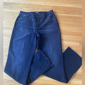 Good American Women’s Straight Leg Split Hem Black Jeans 12/31 NWOT